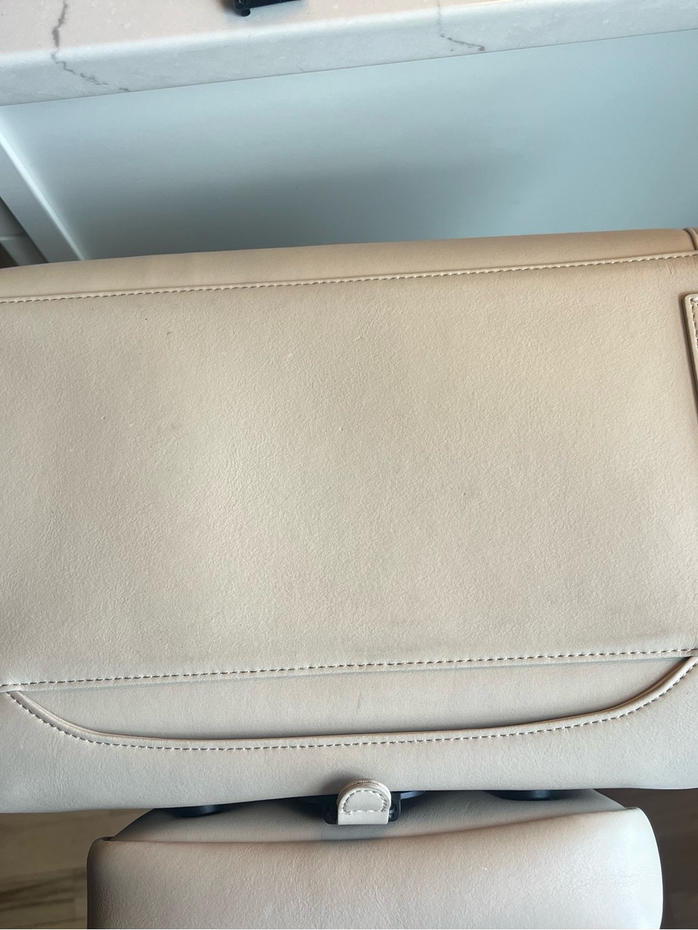 MONOS Metro Vegan Leather Duffel Bag with detachable pouch — ivory - Picture 13 of 16
